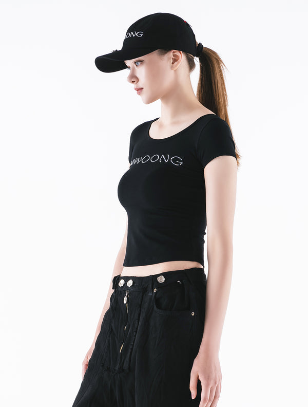 Mwoong Jewerly Scoop T-shirts(BLACK)