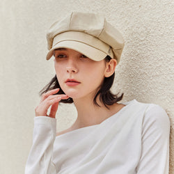 VA Stud Newsboy Cap / Beige