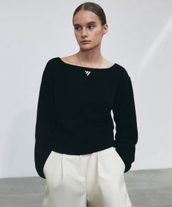 MINIMAL NNC BOAT NECK KNIT_BLACK