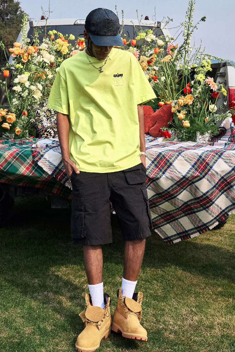 カラーブロックMロゴTシャツ