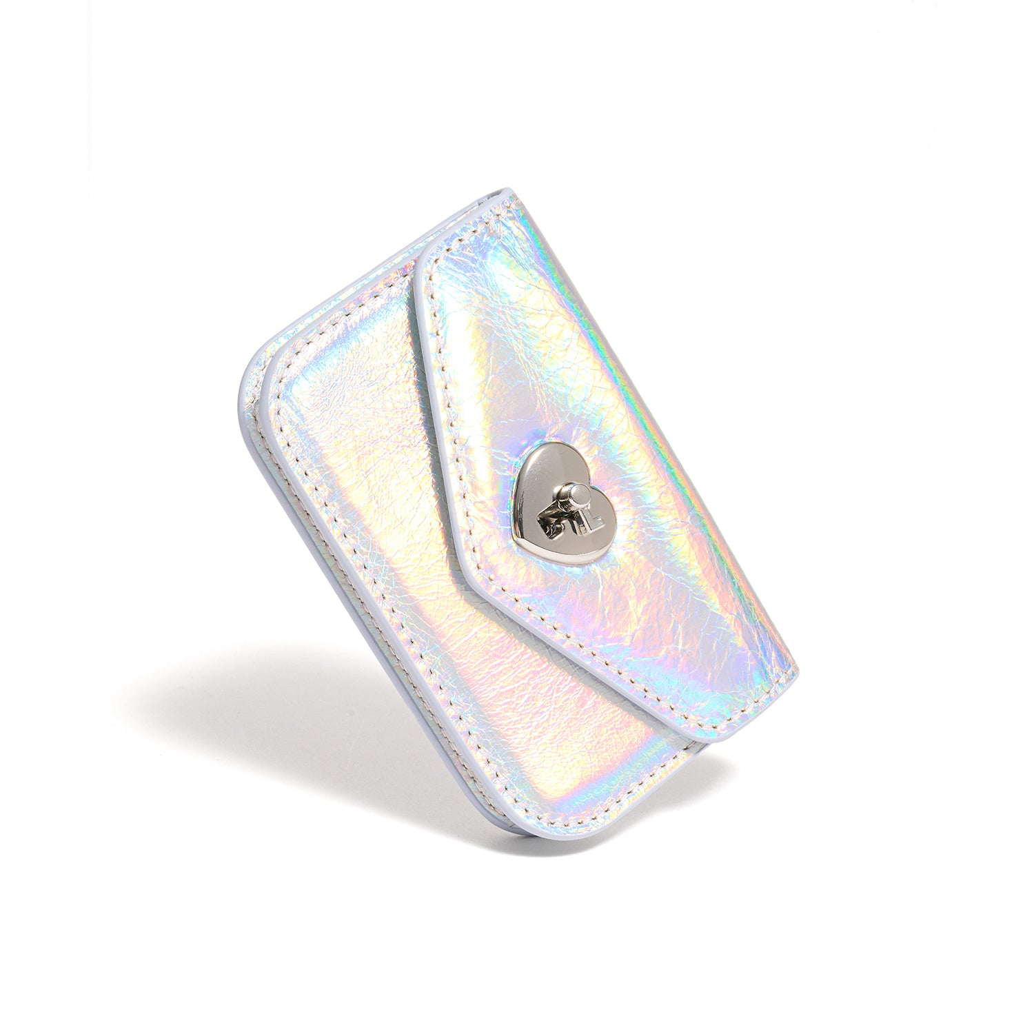 Heart Lock Compact Card Wallet hologram