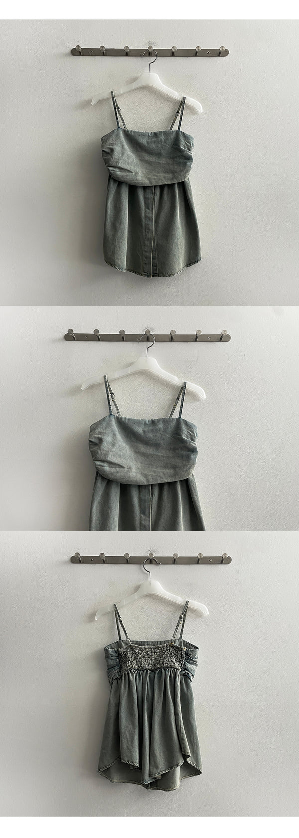 [String control o/ High quality] Denim bustier sleeveless denim top *Model's item