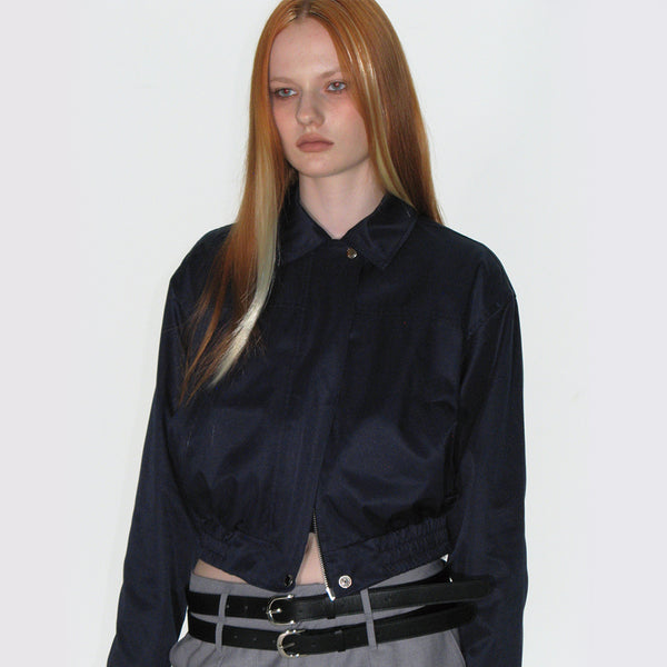 STANDARD COTTON CROP BLOUSON_NAVY