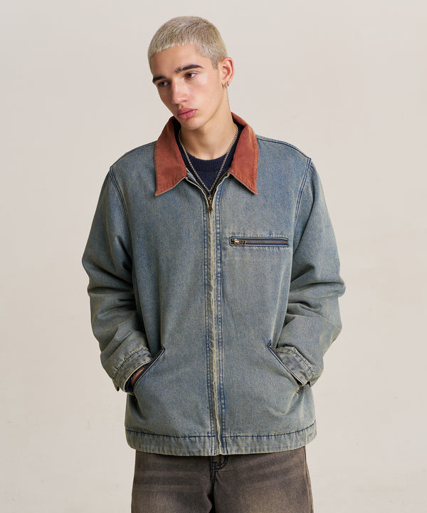 TIN WASHED WORK DENIM JACKET - WASHED BLUE