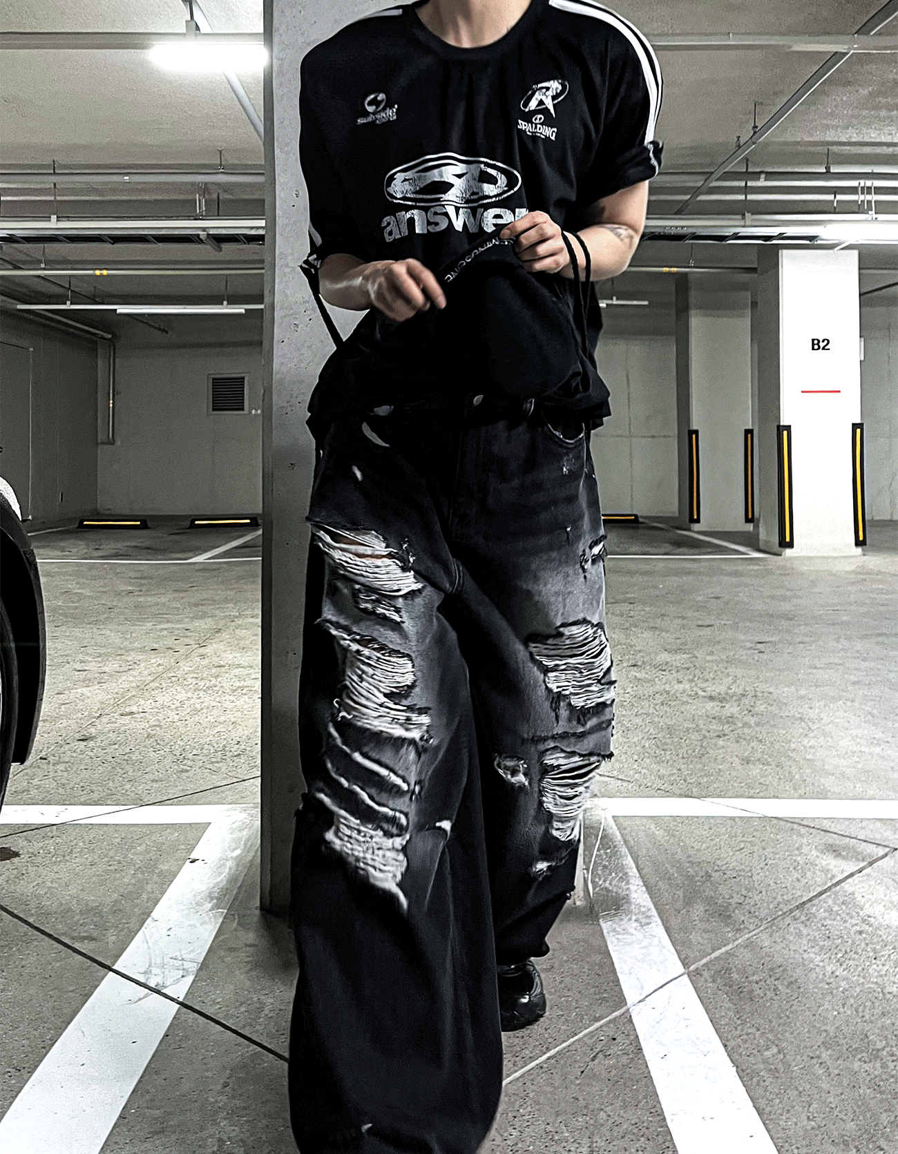 denim destroyed pants - COSYHARU | 60% - Asian Fashion denim destroyed pants - COSYHARU | 60% - Asian Fashion