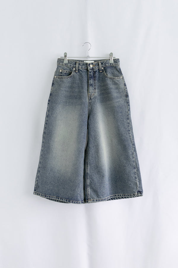 washing crop denim pants(2colors)