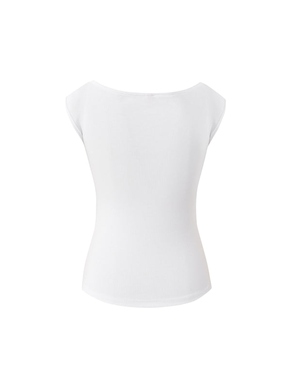 Twist sleeveless top (Ivory)