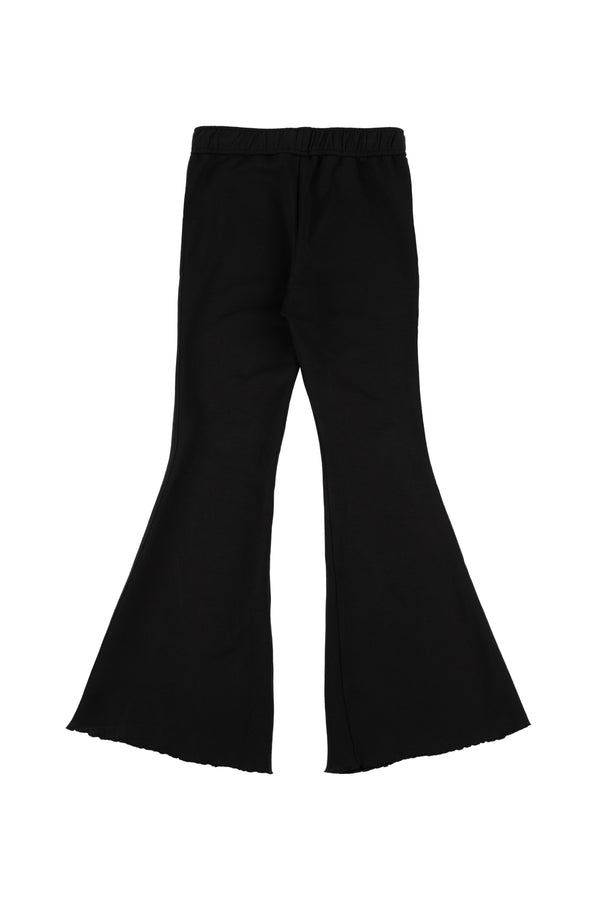 Basic Fine Bootcut Banded Waist Pants (BLACK)