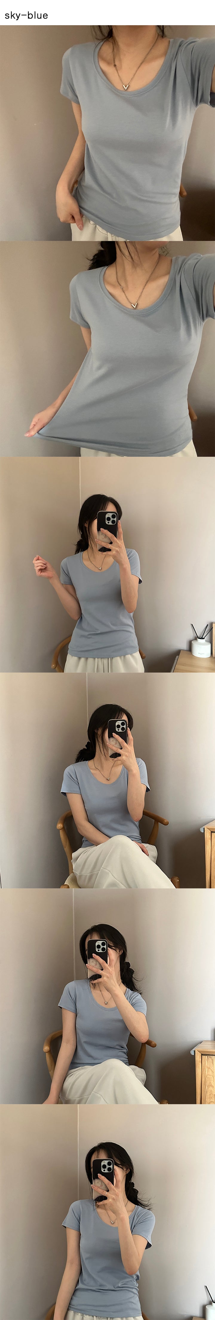 Fluffy Modal. スパンデックス半袖Tシャツ