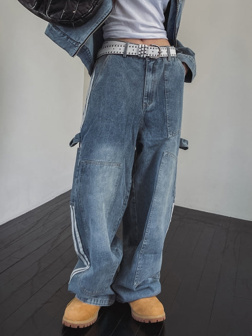 Wings Track Carpenter Wide Denim Pants