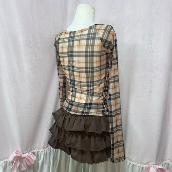 mori check blouse