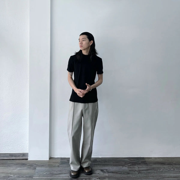 カーブシームリンクルカジュアルパンツ