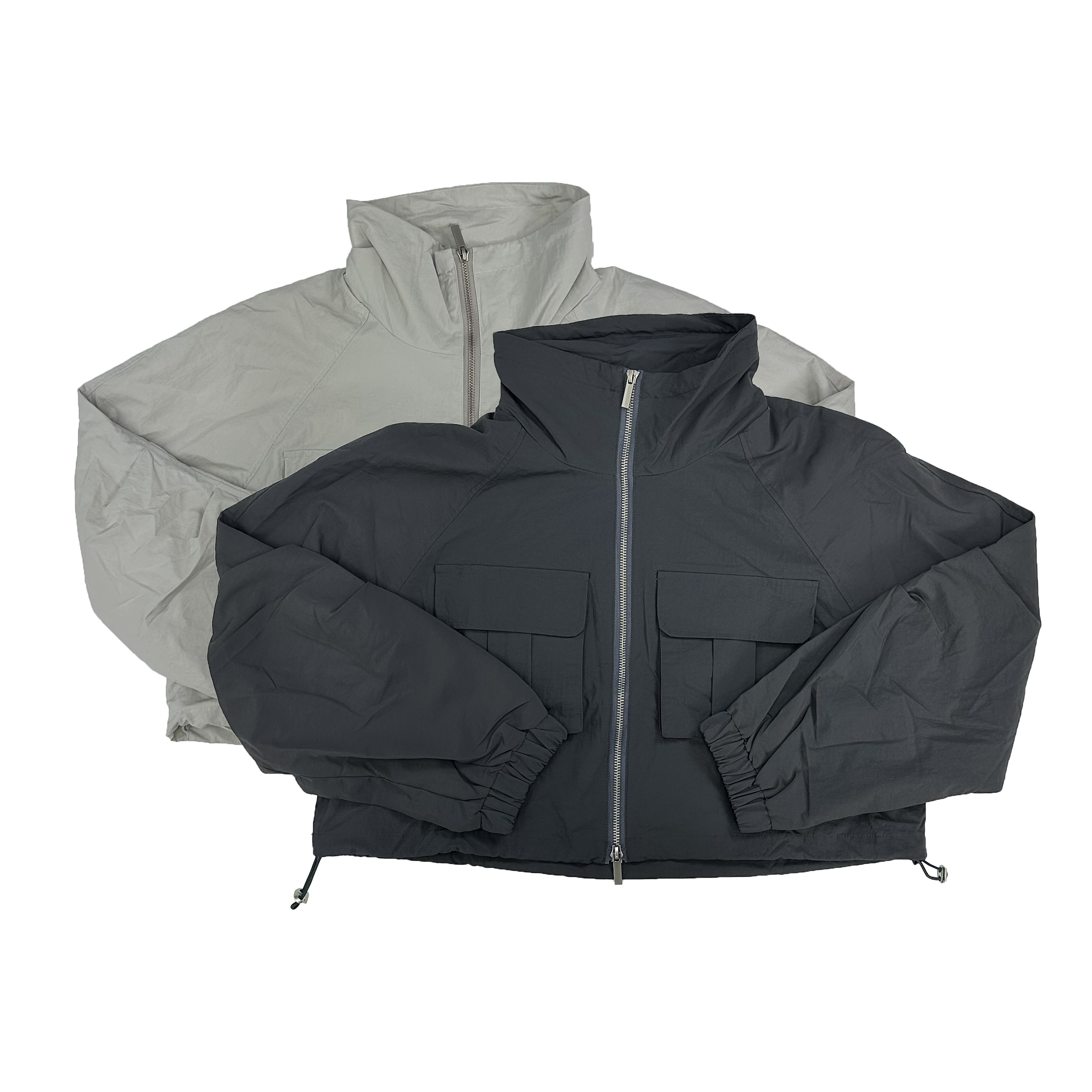 pocket high-neck windbreaker