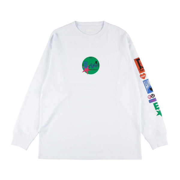 Collaboration B Komachi Long-sleeved T-shirt - White | 【Oshinoko】 × 60%