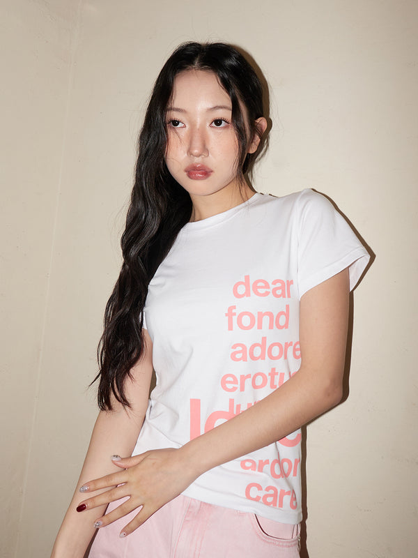 レタリングTシャツ, White