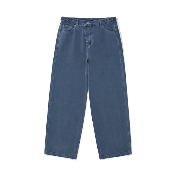 Latch tapered twill pants / Washed blue