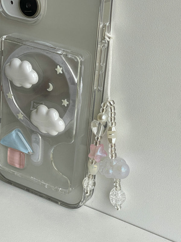 Dreamland Star Moon Cloud Biz Keyring Cell Phone Ring Cell Phone Keyring AirPods Keyring