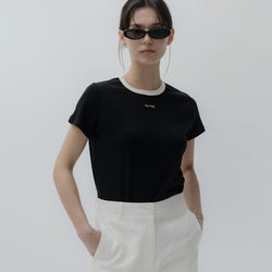 Contrast half t-shirt (black)