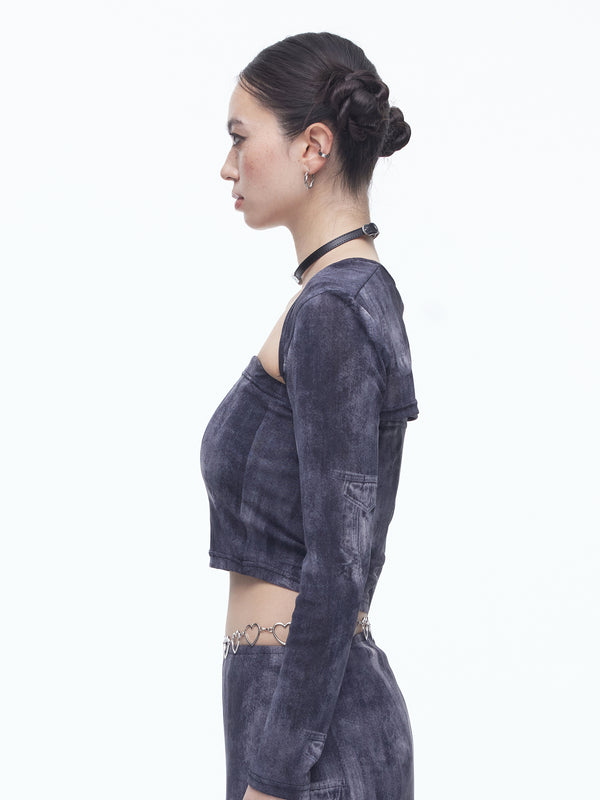 Denim Mesh Bolero (BK)