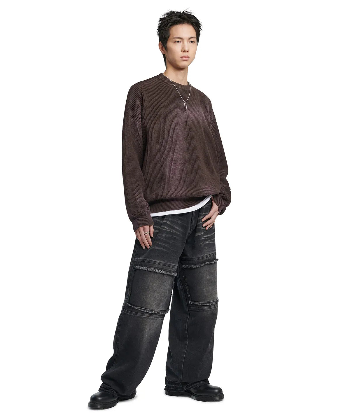 スプレイダイイングニット-ブラウン