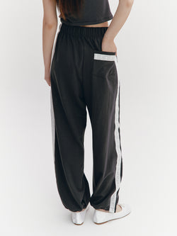 Lace Tape Banding Pants Charcoal