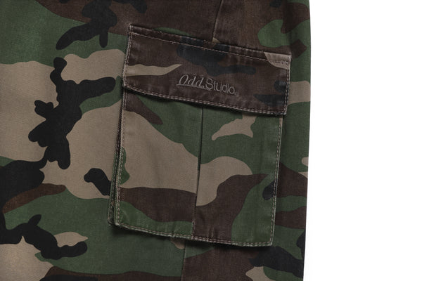 カモ ウォッシング コットン カーゴ ハーフパンツ / Camo Washing Cotton Cargo Half Pants