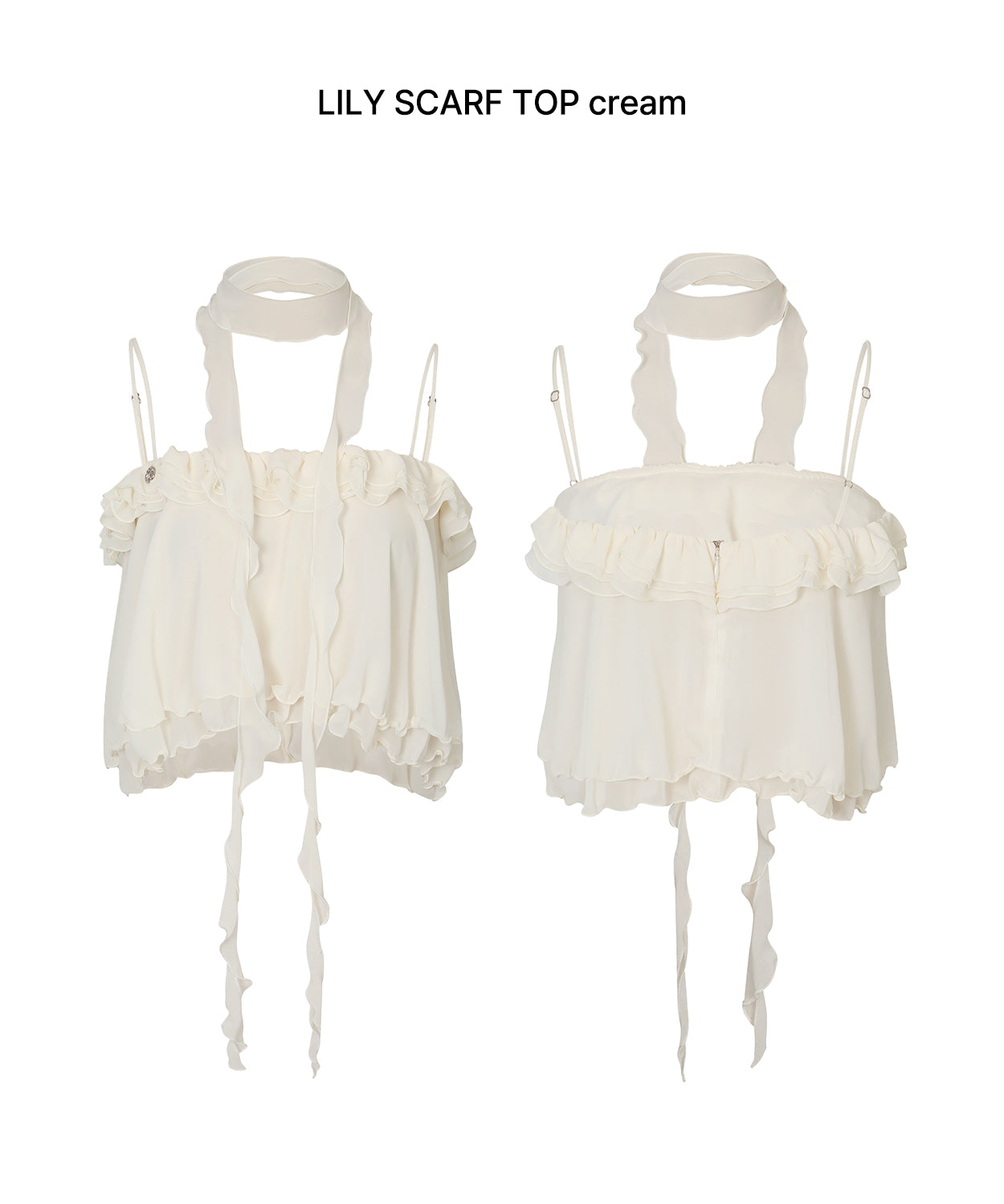 LILY SCARF TOP cream