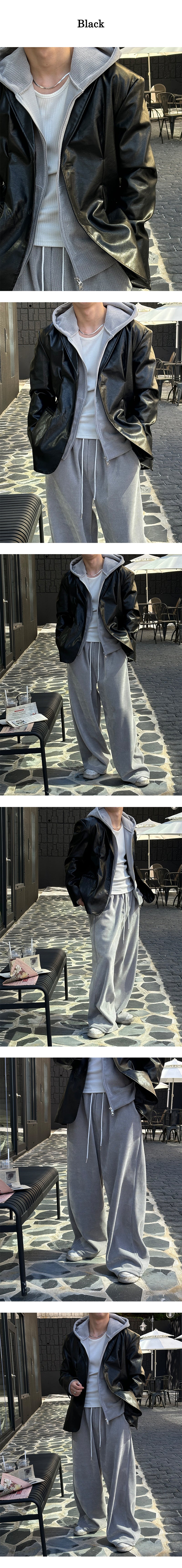[F/W] ピンタックレザーブレザー