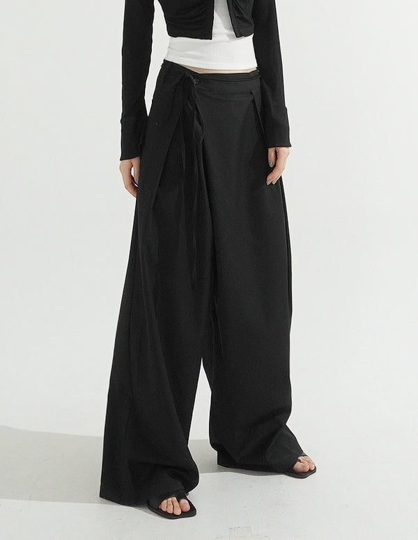 Two-button Wrap Pants