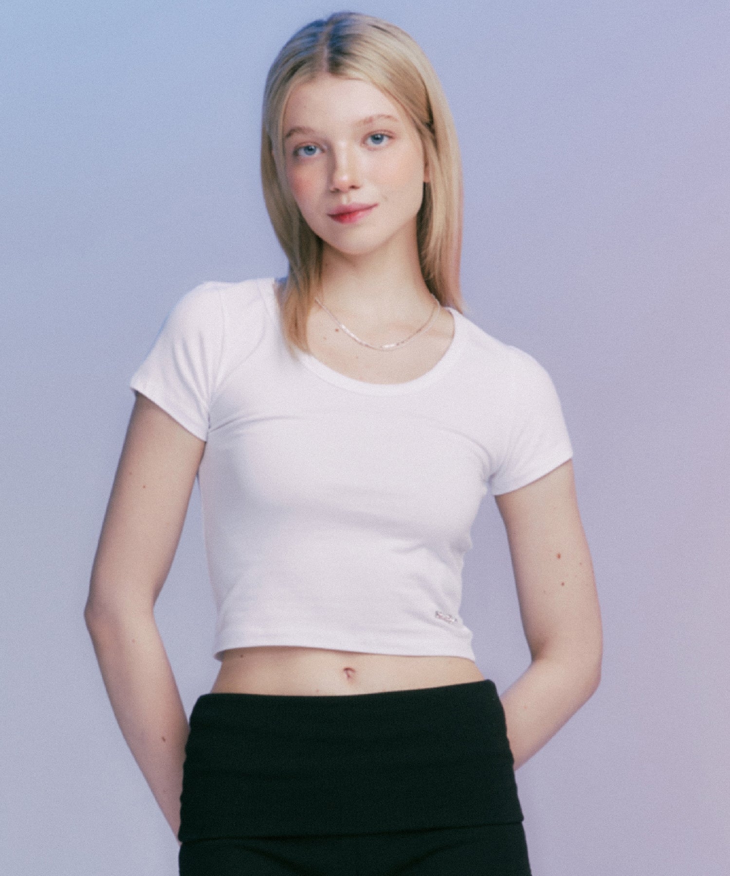 MF CLASSIC U-NECK CROP TEE (WHITE, BLACK, PINK