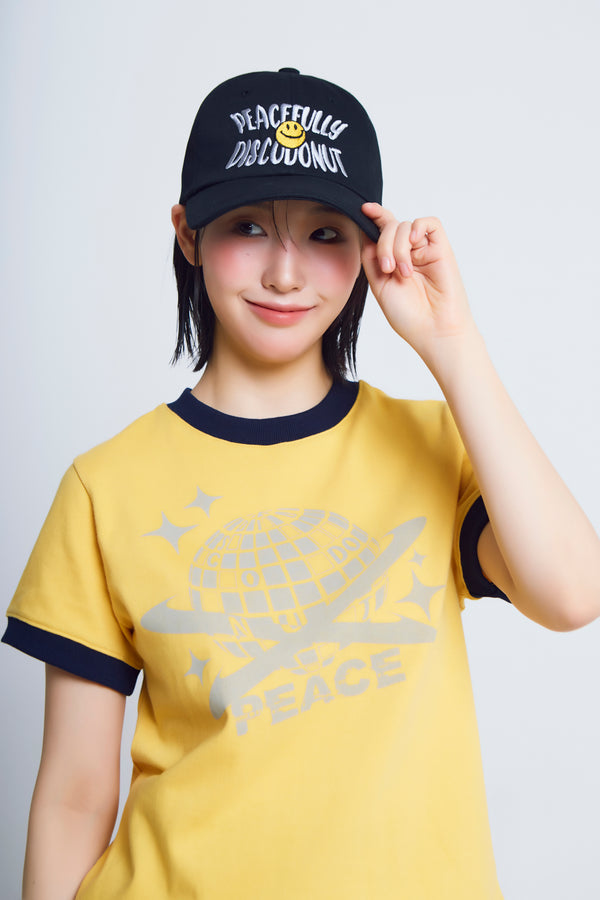 ユニバーサルプリント ½Tシャツ (yellow/navy)