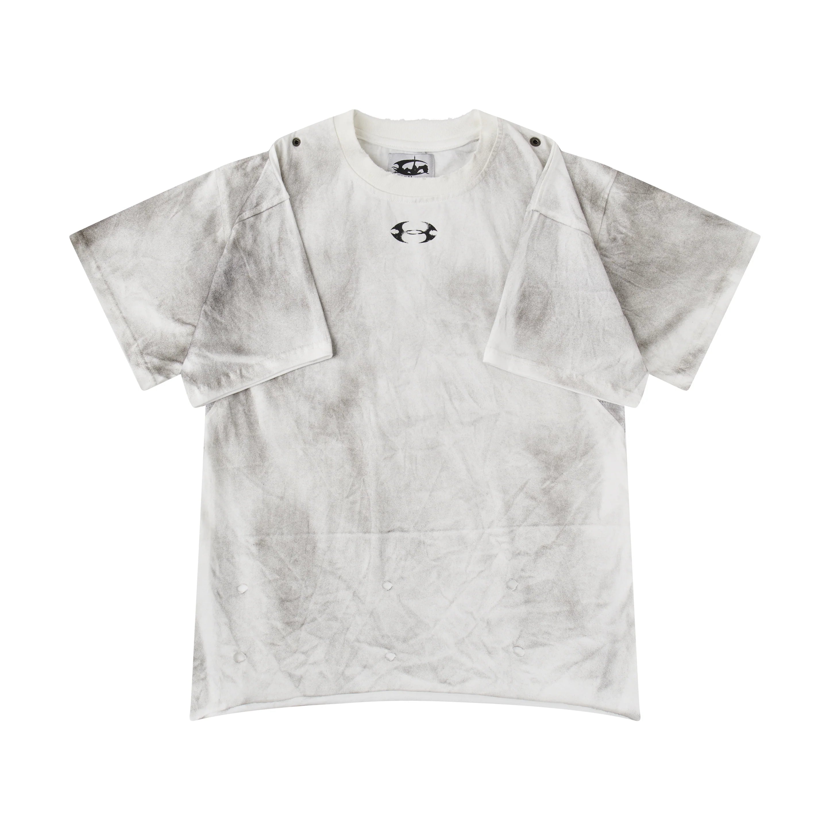 "CHAOS GIRL" WHITE WAXED T SHIRT