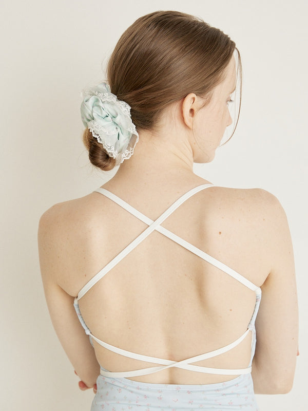 BIG LACE SCRUNCHIE - OLIVE