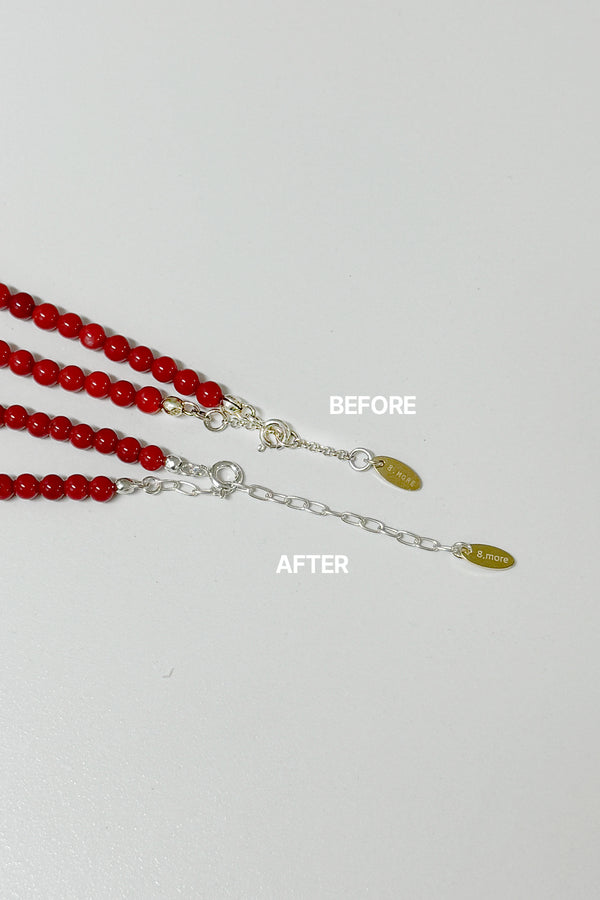 red coral 4mm gemstone necklace