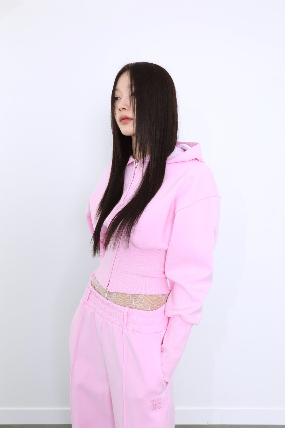 butter line zip-up pink