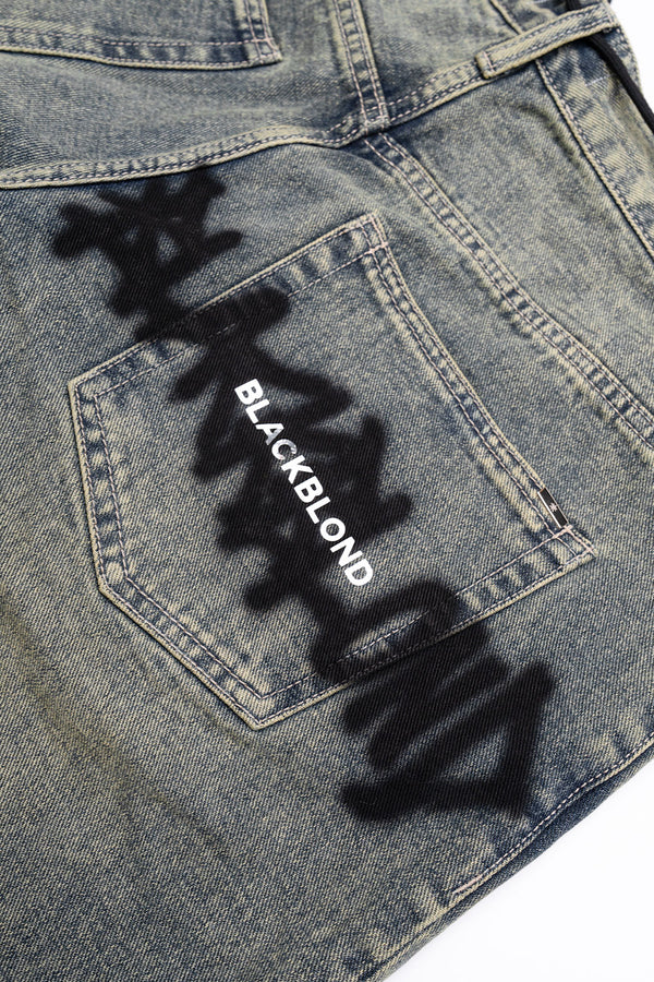 BBD Graffiti Metal Logo Denim Pants (Rusty Blue)