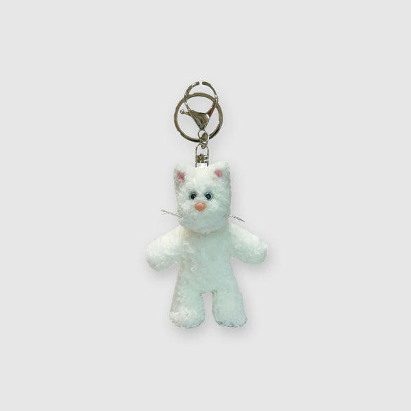 [made] white cat keyring