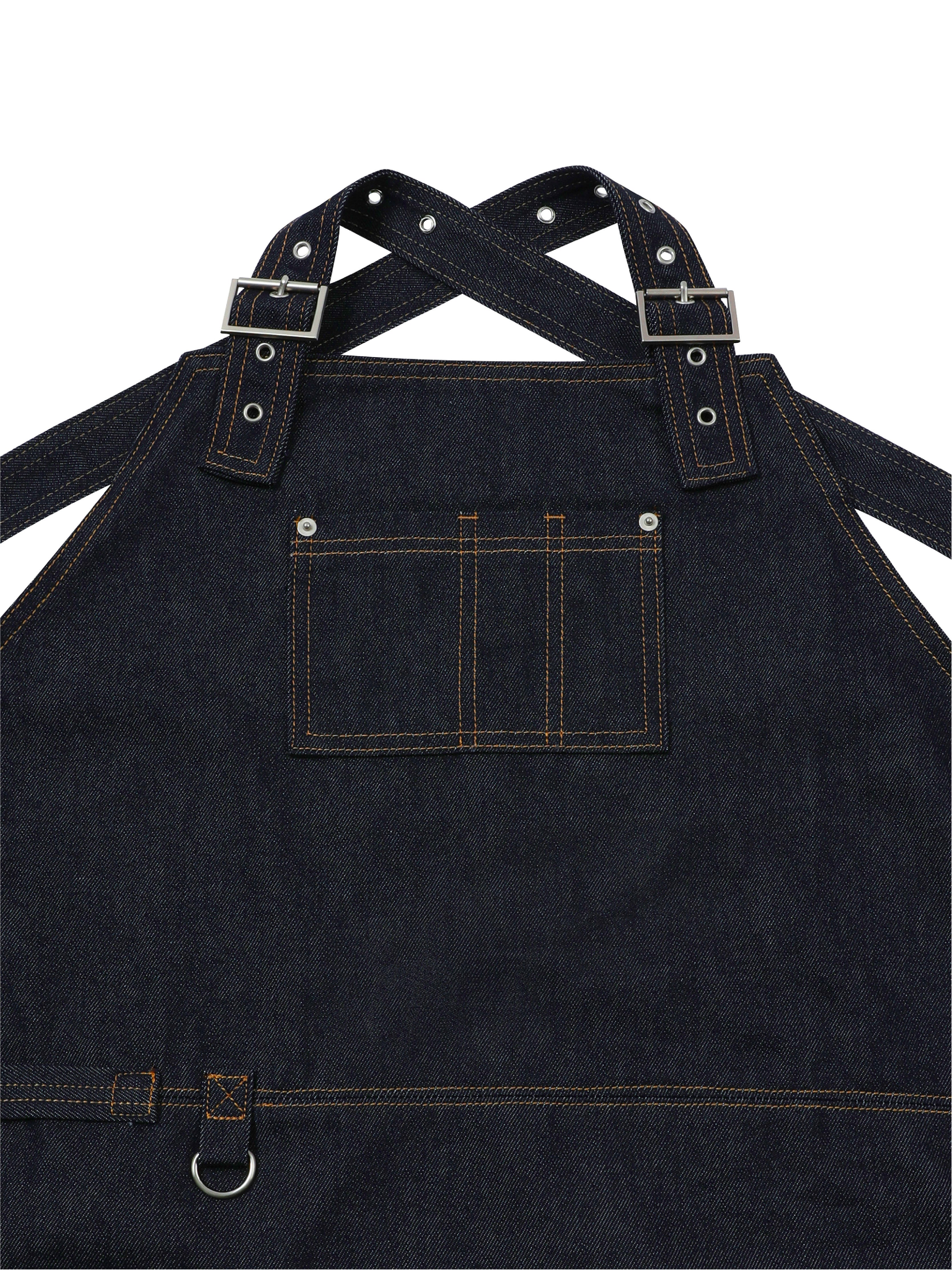 CARGO INDIGO DENIM WORK DRESS(APRON)