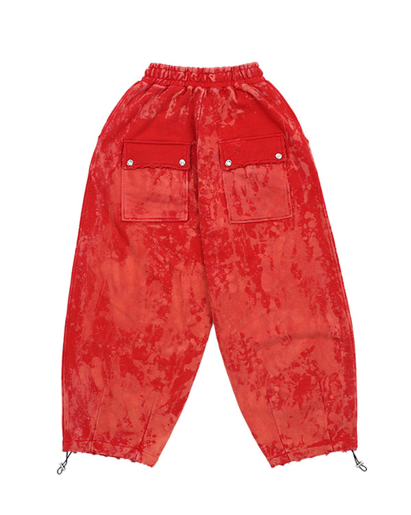 Mwoong Vintage Washing Balloon Pants(RED)