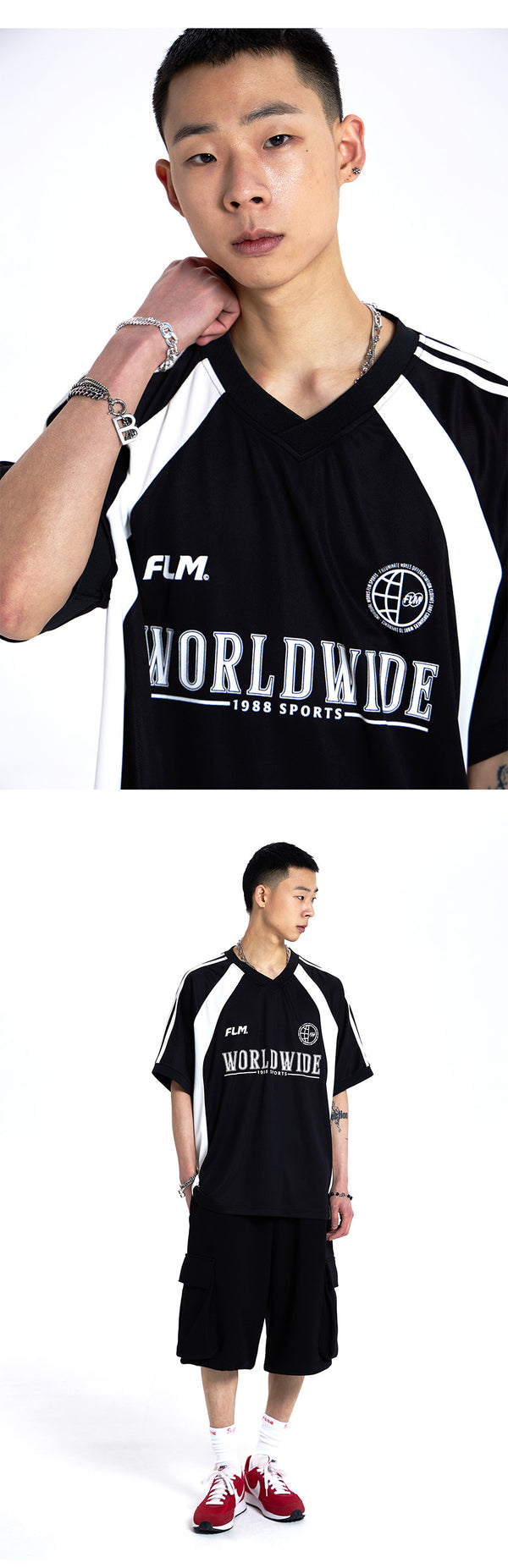 FLM クラブスポーツジャージTシャツ-Black