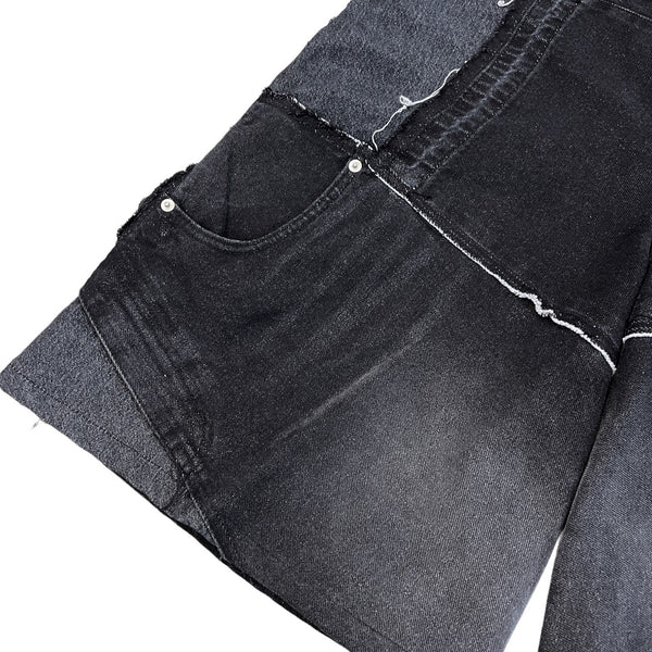 surgery remake denim bermuda pants 'black denim'