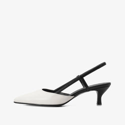 KITTEN SLINGBACK IN WHISPER WHITE&BLACK