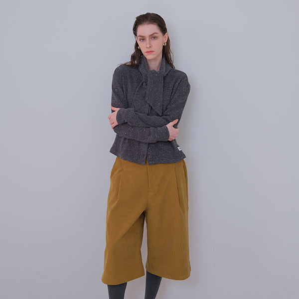 Olive Corduroy Snap Bermuda Pants