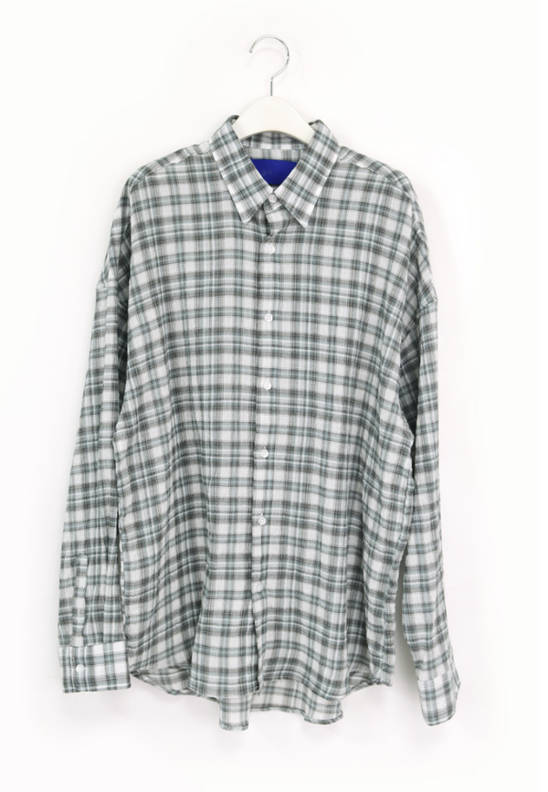 (UNISEX)Airy Cotton Check Shirt(3colors)