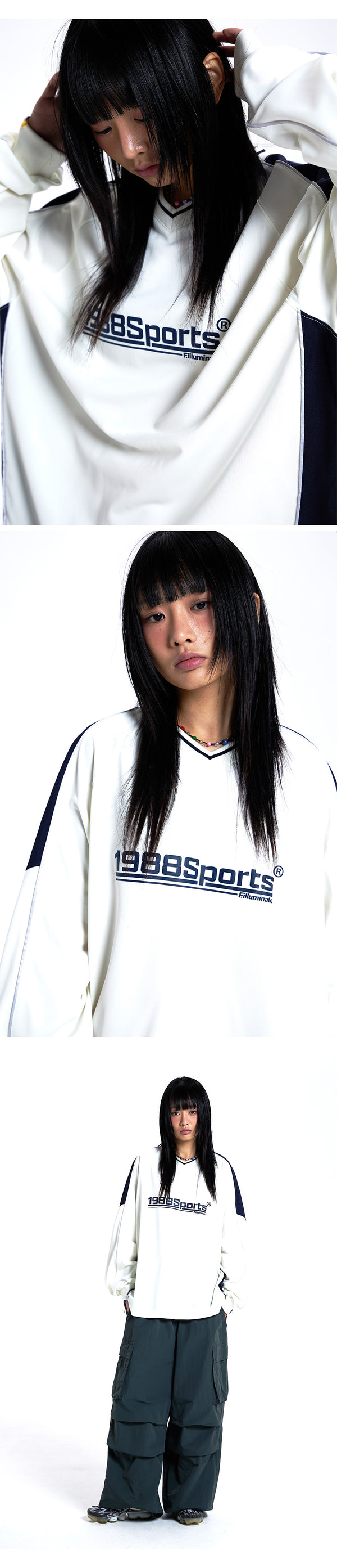 1988 Sports Piping Jersey Long Sleeve-Ivory