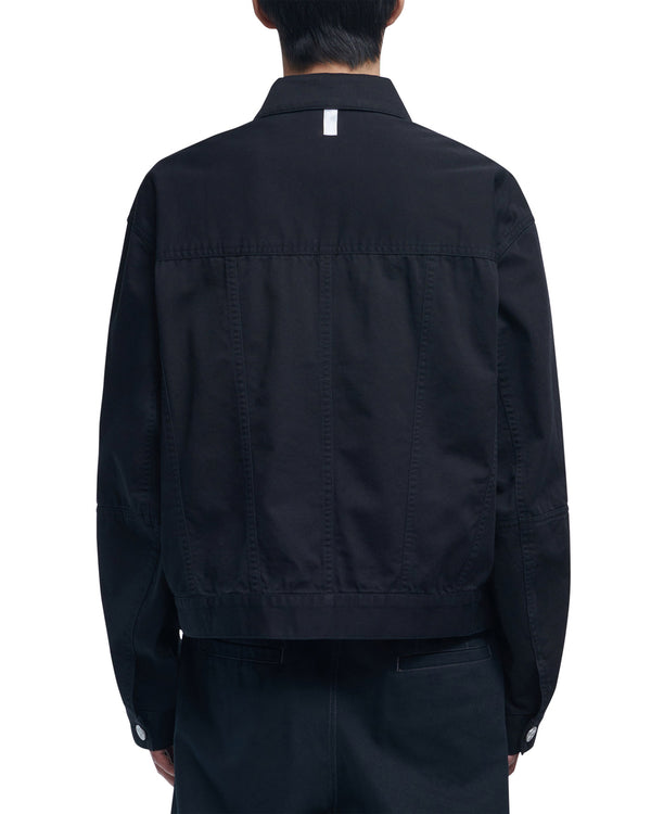 P.L STITCHED TRUCKER JACKET - BLACK