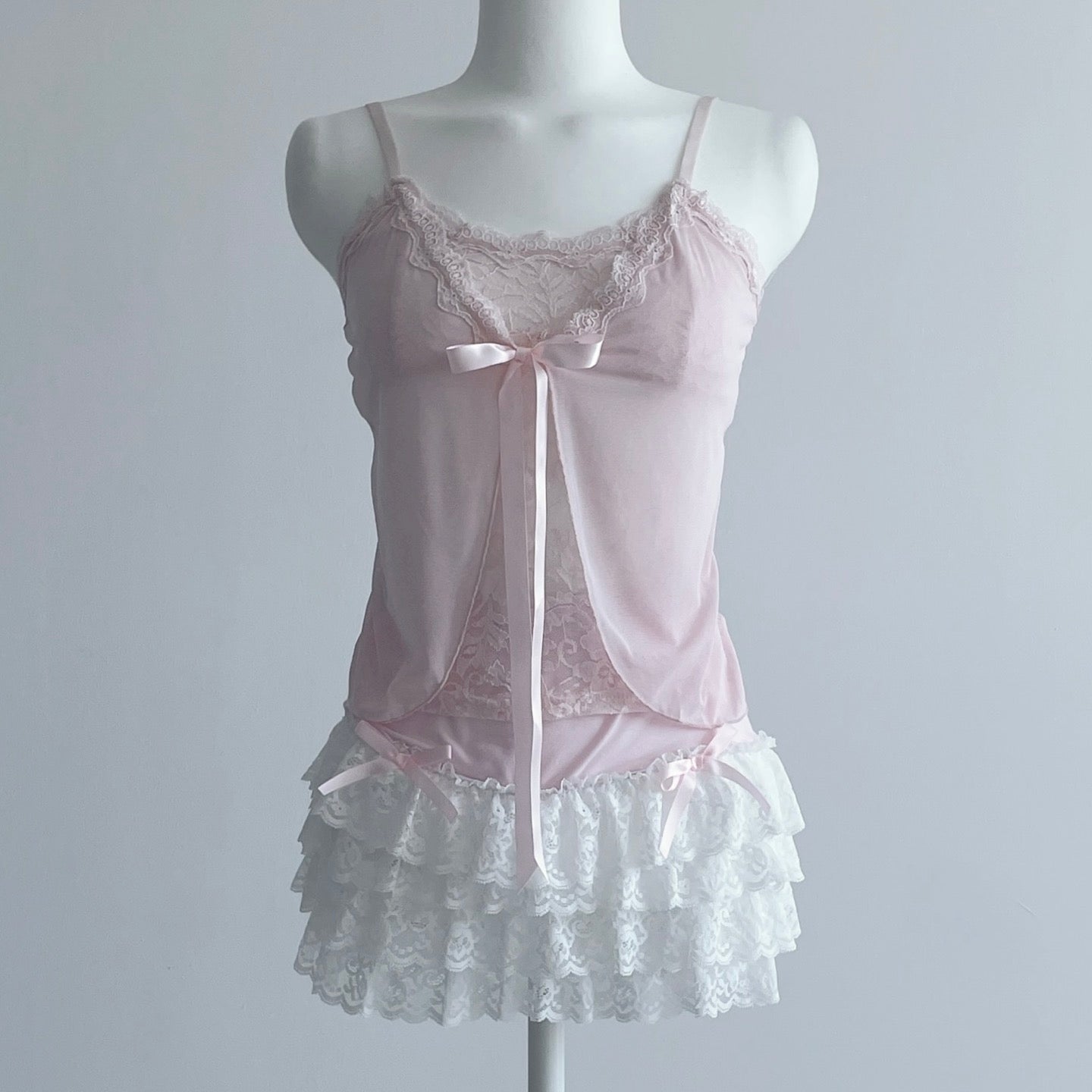 pink lace sleeveless