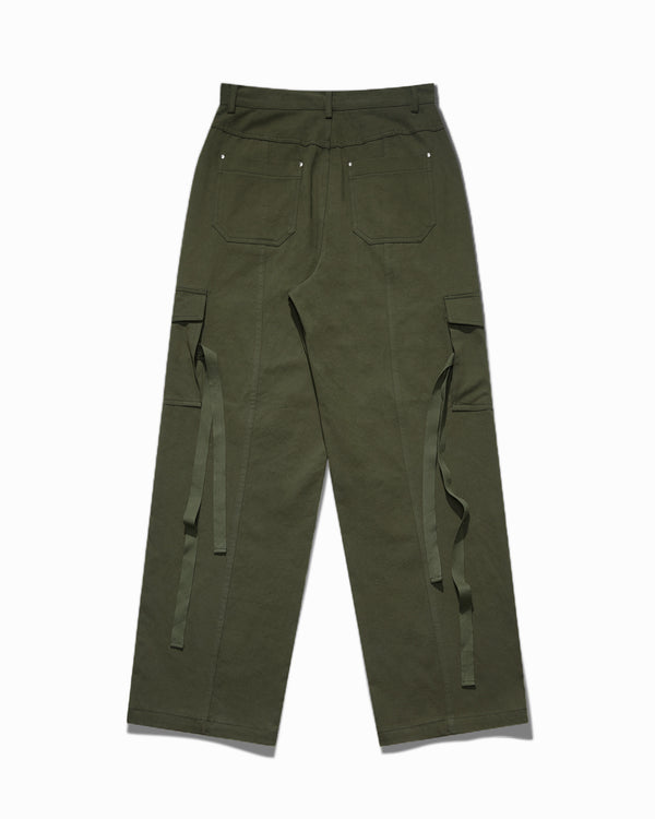 Straight strap pocket pants