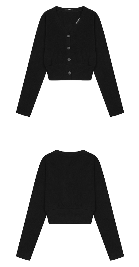 [mnem] label basic cardigan (black)