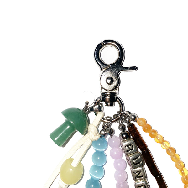 mushroom gemstone keyring (green)